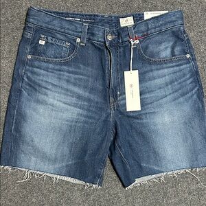 AG Adriano Goldschmied Blue Denim Cutoff Shorts